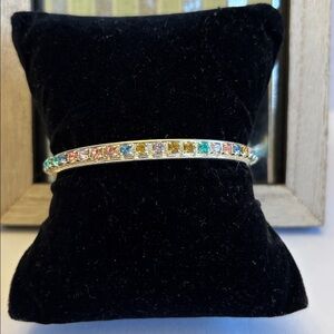 Multi Color Stone Bangle Bracelet